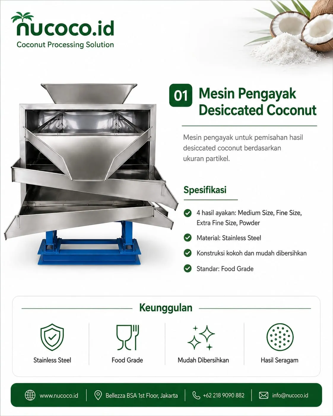 Mesin Ayak Desiccated Coconut