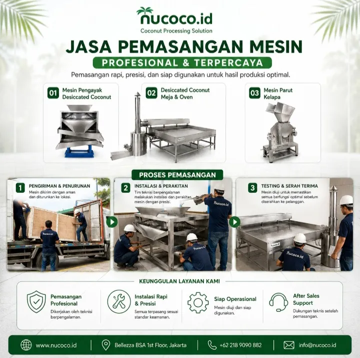 Instalasi mesin mesin Desiccated Coconut